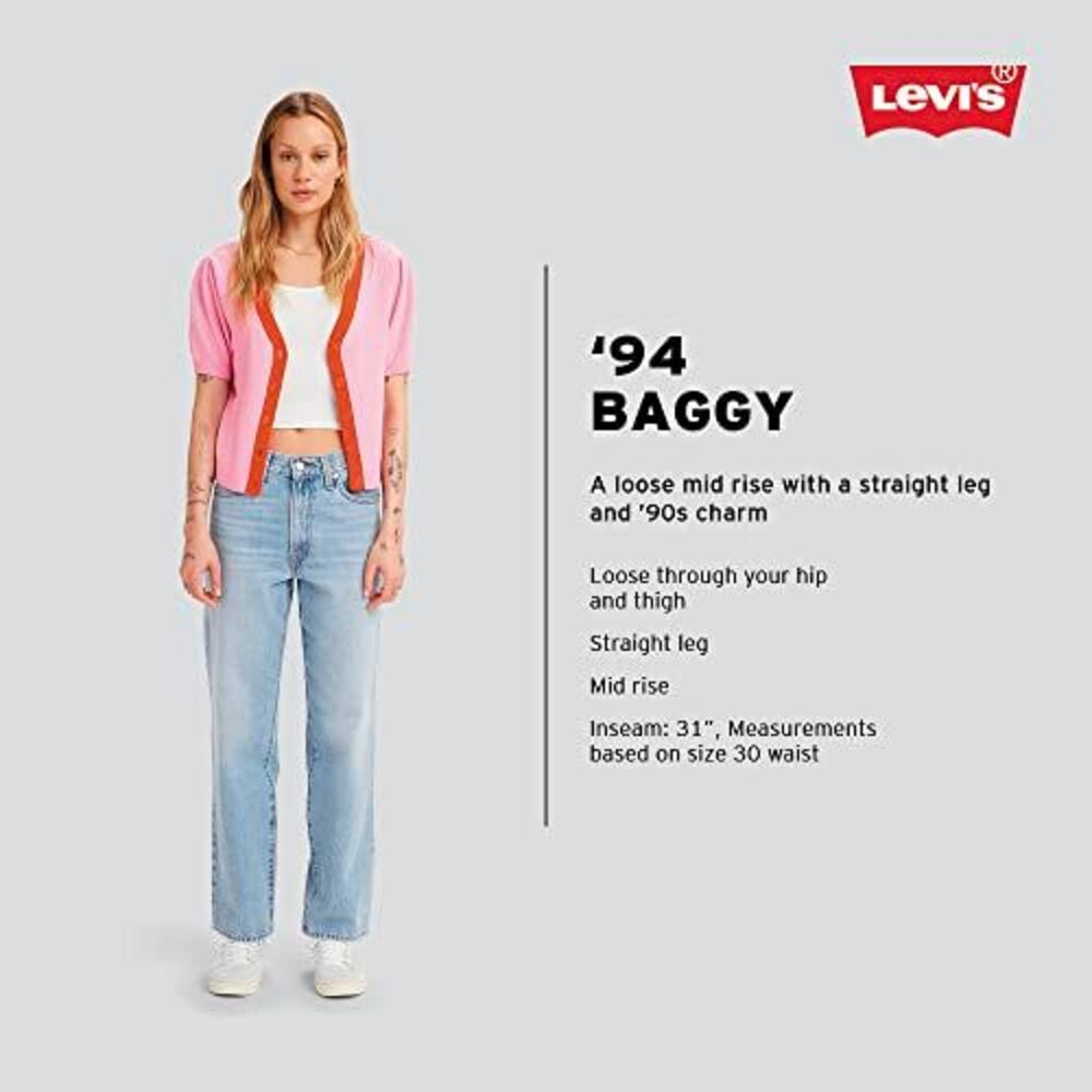 Levi's Women's Mid Rise Straight Leg Relaxed Jeans Medium Indigo Destructed - Picture 2 of 4